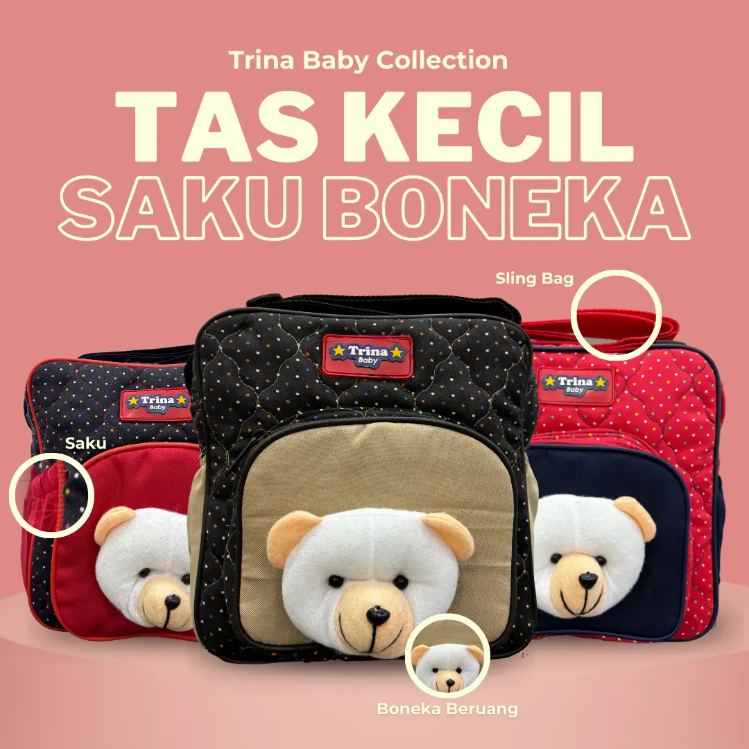 Tas Kecil Saku Depan Boneka Kecil fashion Selempang Wanita Slingbag