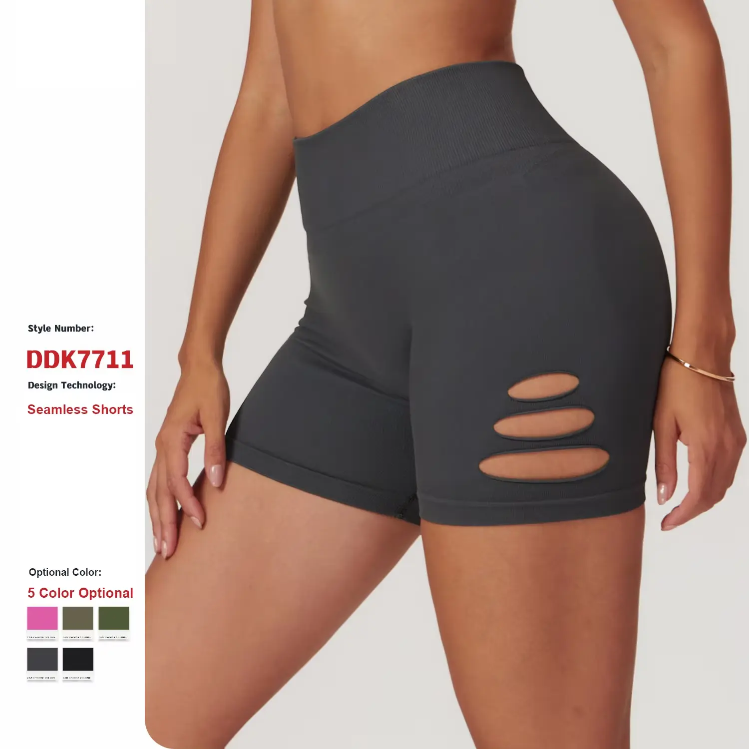 Hollow Seamless Sports Yoga Shorts Women'S High Waist Hip-Lifting Tight Yoga Pants Casual Running Fitness biker  shorts