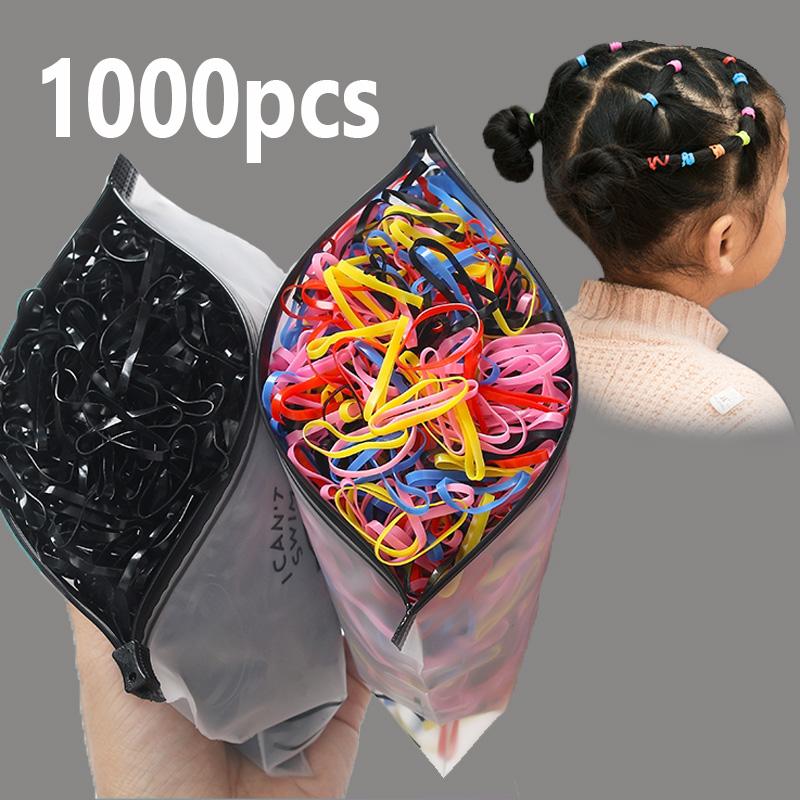 Dây Cao Su Dùng Một Lần Nhỏ Nhiều Màu Sắc Cho Bé Gái, 1000 Cái / gói, Kẹo Cao Su Cho Dây Buộc Tóc, Dây Buộc Tóc Co Giãn, Phụ Kiện Tóc Thời Trang