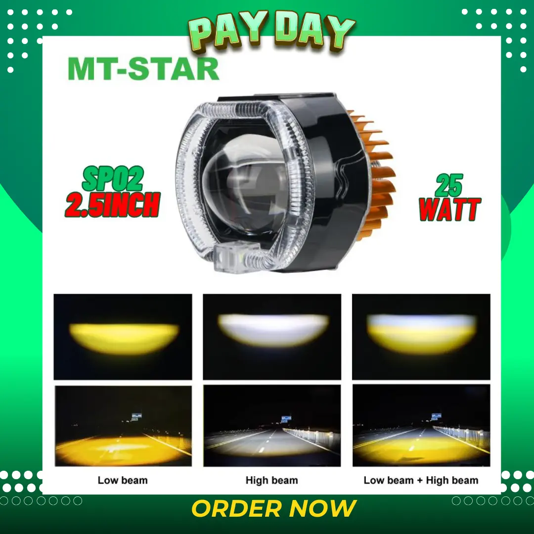 MT-STAR Projie Biled | Lampu Utama SP02 Cut Off Mini 2.5 Inch D2 D3  Jauh Dekat 25watt Plus Devil Eyes Lamp Car Kabel High Quality