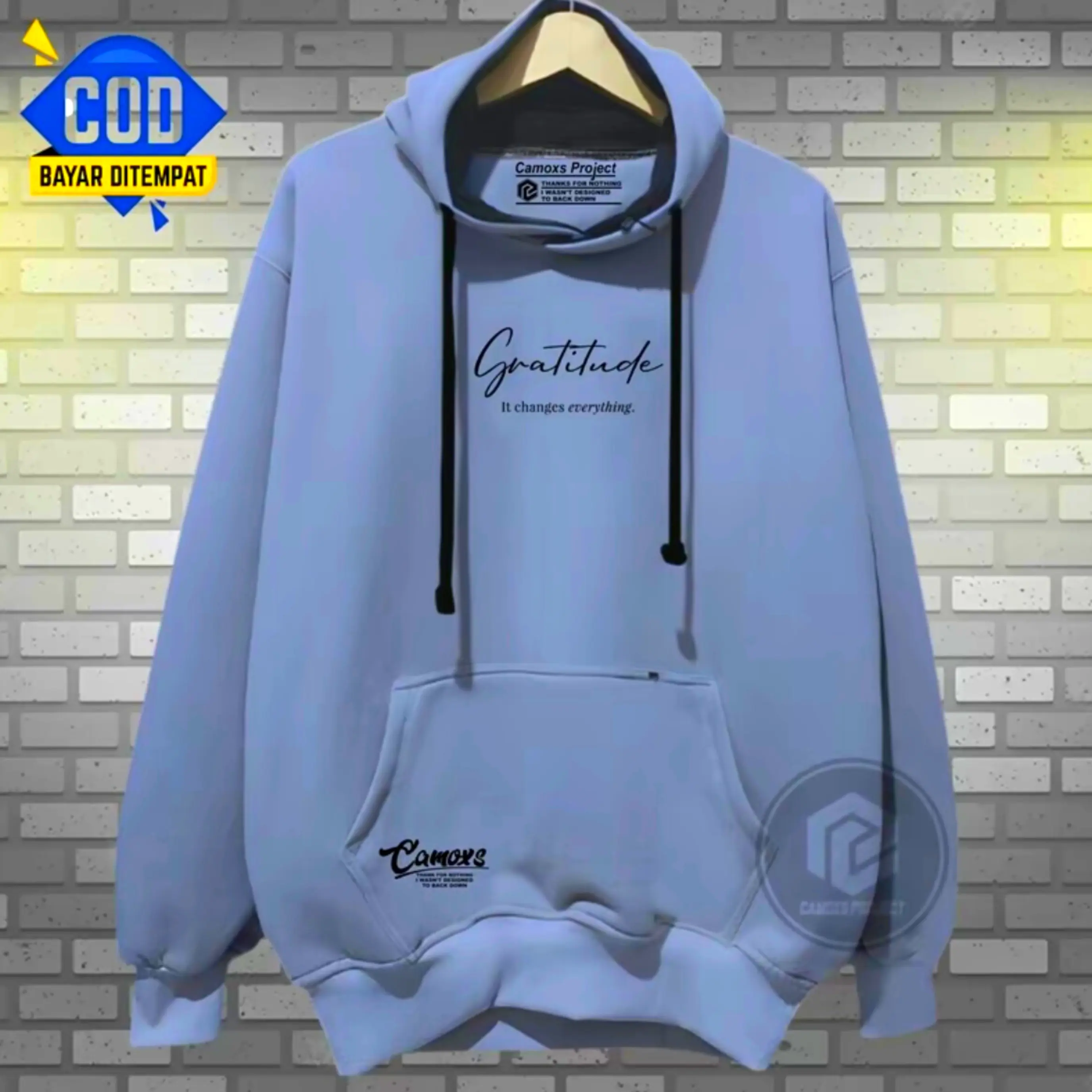 Jaket Pria Distro Dewasa Warna Abu Paralon Hoodie Cowok Distro Aesthetic Sweater Jumper List Gratitude Terbaru Brand Camoxs Project Hodie Terlari Switer Laki Perempuan Unisex M L XL XXL Keren Hitam Oversize