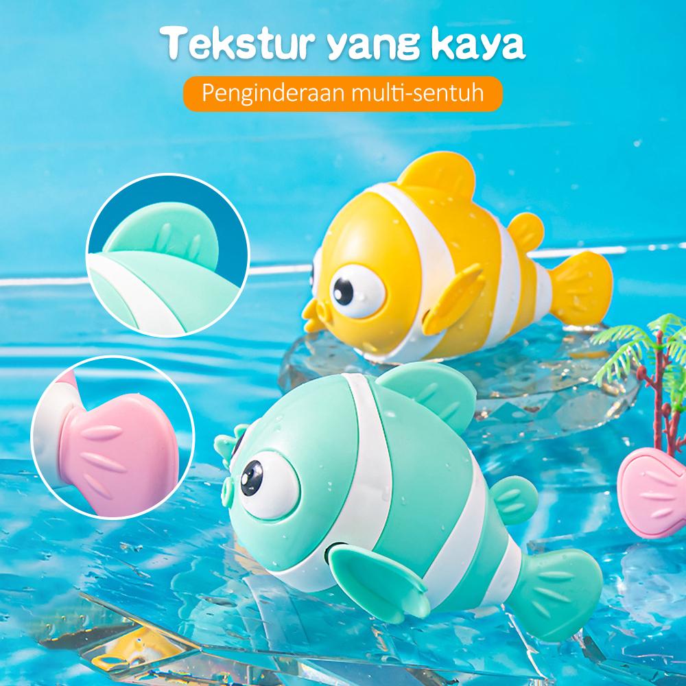 BAMBINO Mainan Mandi Ikan Badut Anak Bayi Baby Bath Toys Lucu mainan  tiduran mainan  mandi tempat santai bayi yang ada mainannya mainan  stimulasi mainan bayi bunyi dan bergerak