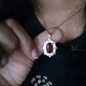 Visimary • Khairunnisa Zahra Kalung Titanium Liontin Royal Ruby Crown - Perhiasan Wanita Korean Style - Anti Karat Tidak Luntur