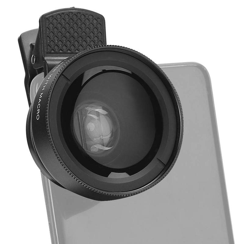 Phone Camera Lens, 2 in 1 Cell Phone Clip-on Lens Kit 0.45X Wide Angle Lens 140°+ 12.5X Macro Lens Clip-on iPhone Lens for iPhone Samsung and Most of Android Smartphone 0