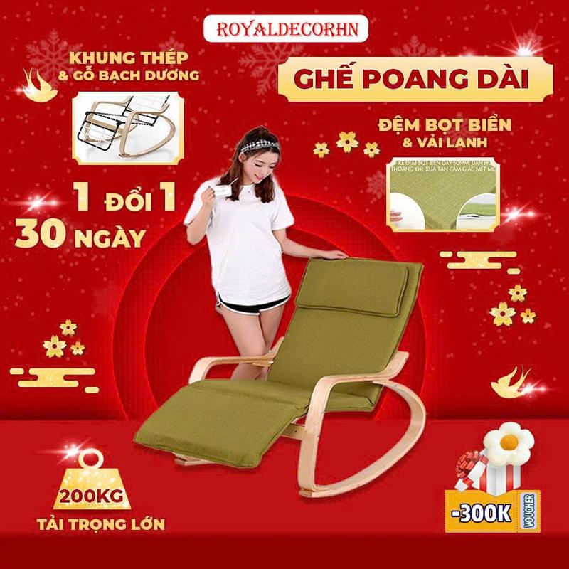   Hàng Mới Về  Ghế Poang Đọc Sách Khung Sắt,Ghế Poang Bập Bênh Thư Giãn Có Gác Chân Ghế Tựa Lưng Đẹp 