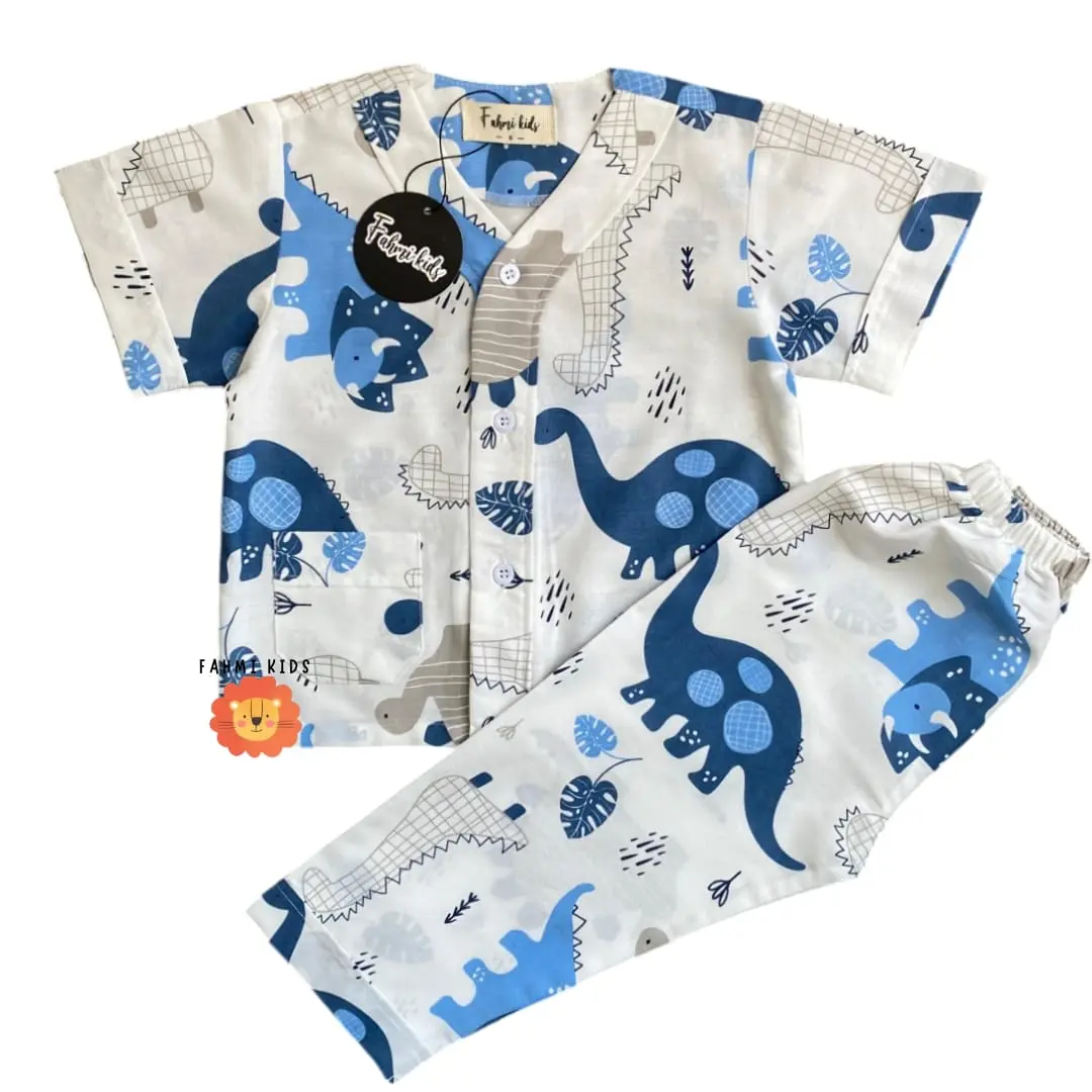 Piyama Anak Premium Untuk Usia 1-10 Tahun Bahan Adem Tanpa Kerah