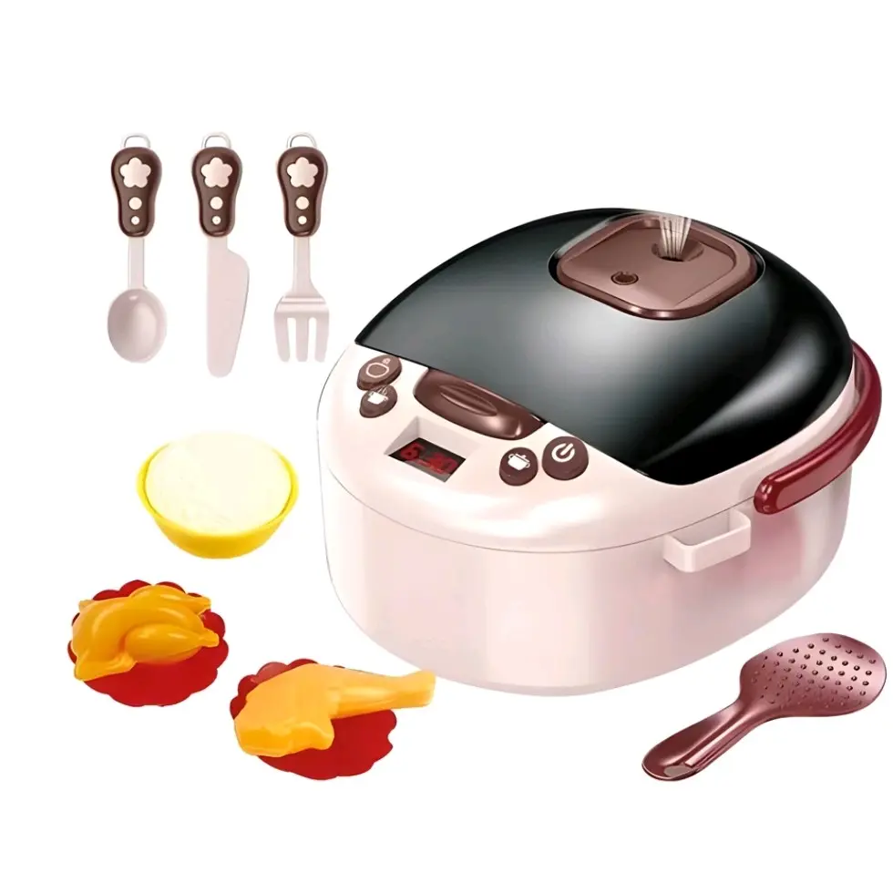 Mainan Anak Mini Rice Cooker 11pcs Simulation Magic coom Keluar Asap Toys