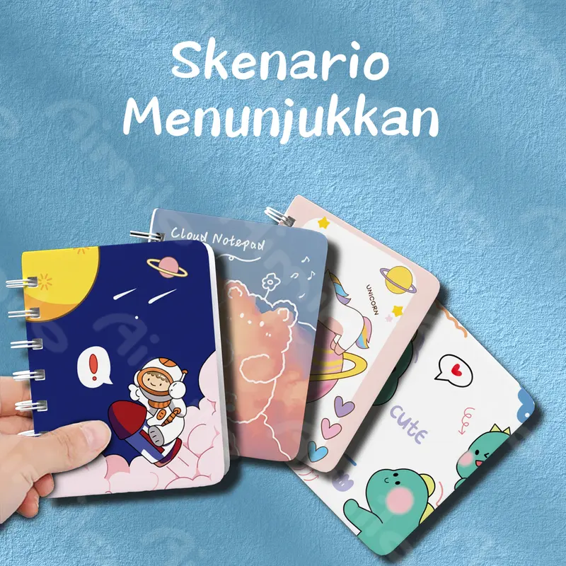 [READY] Aimilo Notebook Mini A7 Buku Kecil Catatan Scrapbook Mini Buku Notes Kecil Alat Tulis Sekolah 80 Lembar Kertas Binder 5