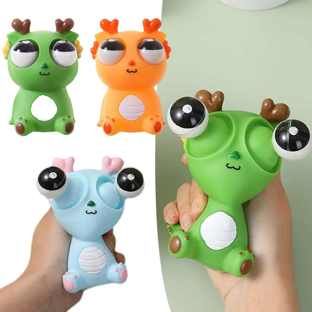 Đồ Chơi Bóp Rồng Vui Nhộn, Mới Lạ, Bóp Mắt, Màu Sắc, Q9Y2