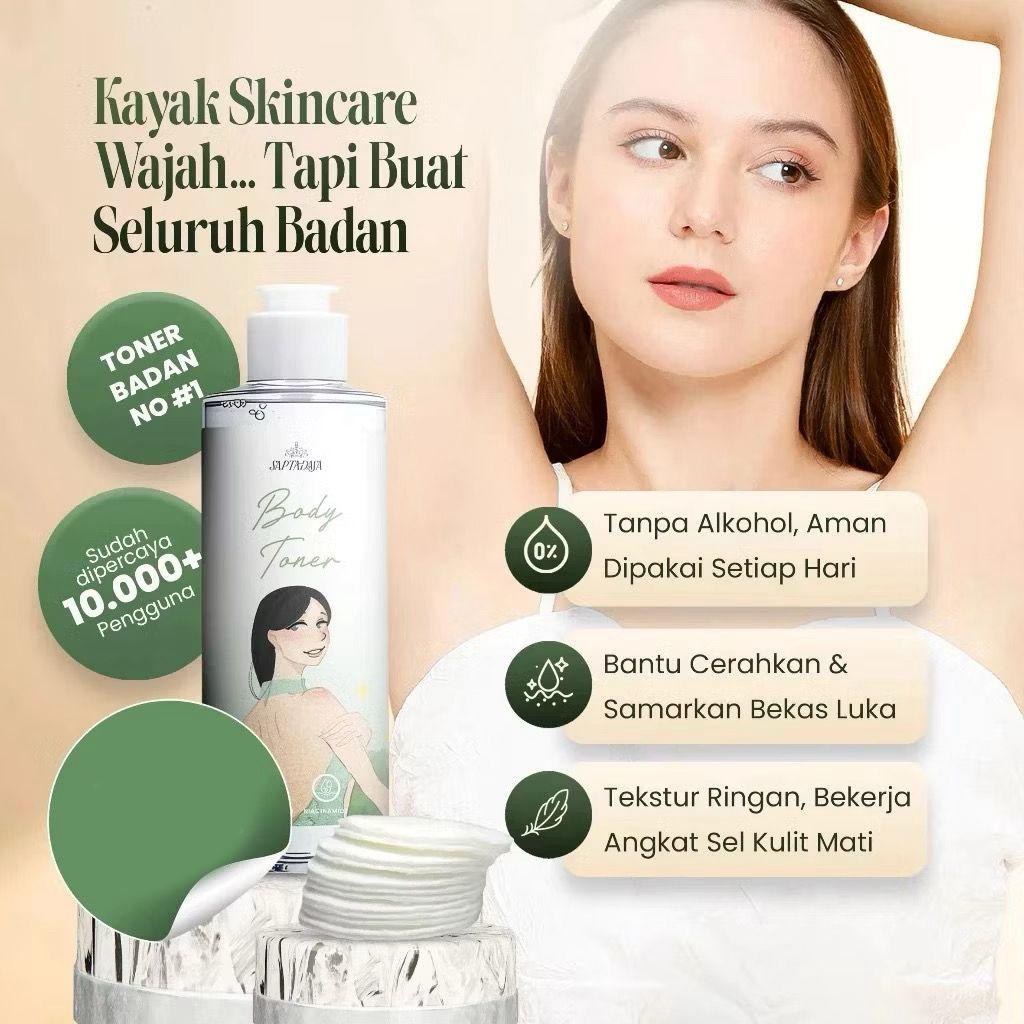 (DISKON) SAPTADASA Toner Badan Whitening AHA BPOM Pencerah Tubuh Mencerahkan Hitam Pengangkat Kotoran