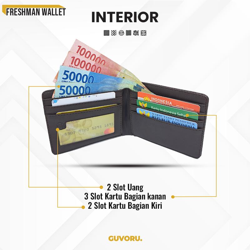 GUVORU - Dompet Lipat Pria Kulit sintetis Freshman Wallet Dompet pria dompet cardholder Dompet kulit 3