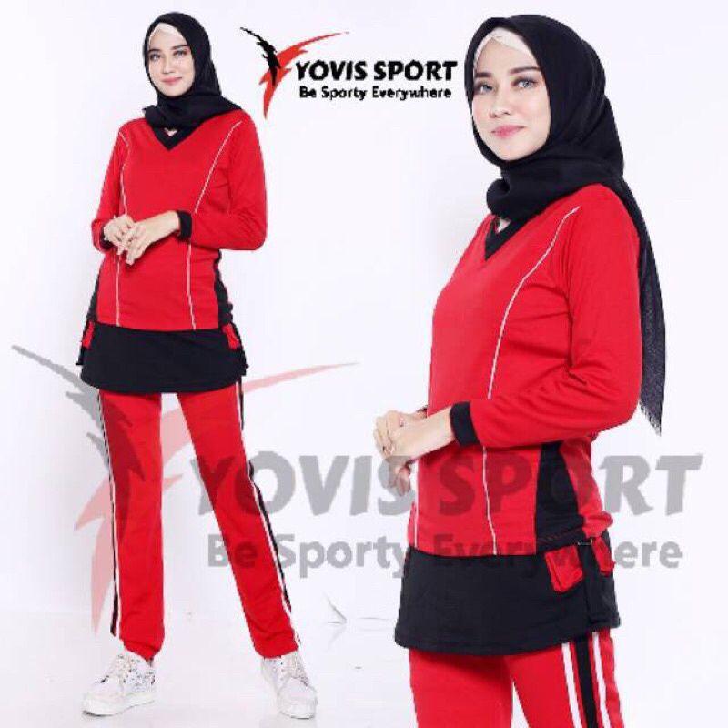 [ JUMBO ] Setelan Senam Celana Rok Yovis Sport Original 7