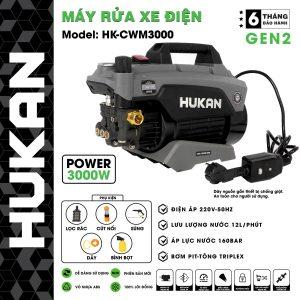 Máy rửa xe Hukan HK-CWM3000 công suất 3000w vòi phun, bình bọt đầy dủ phụ kiện Lau Xe