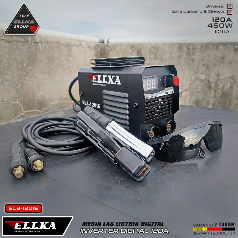 [400 RIBUAN] ELLKA DIGITAL WELDING MACHINE 120A 450W MESIN LAS LISTRIK DIGITAL SET LENGKAP 1