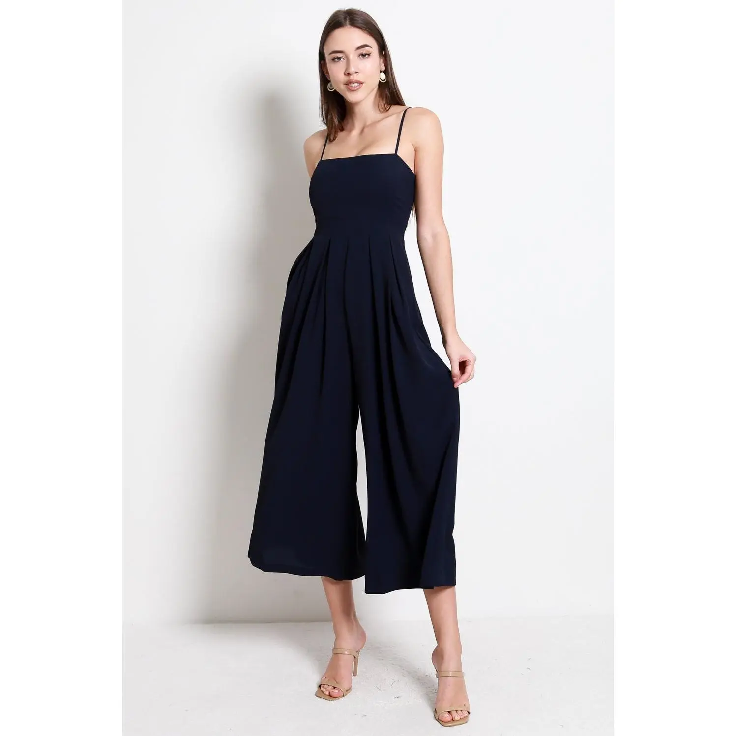 Lazie Pleated Jumpsuit (Navy)