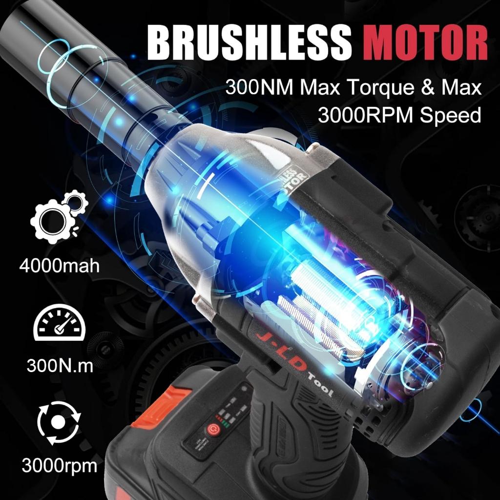 J.LD TOOL Mesin Bor Impact Wrench Cordless 88VF-4.0Ah 350NM dengan Kecepatan Variabel Torsi J.LD TOOL Mesin Bor Impact Wrench Cordless 88VF-4.0Ah 350NM dengan Kecepatan Variabel Torsi