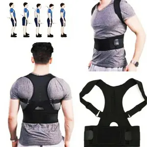 WS1 Korset Penyangga Tubuh Penegak Punggung Postur Corector Real Posture Pria Hitam Gesper Jepret