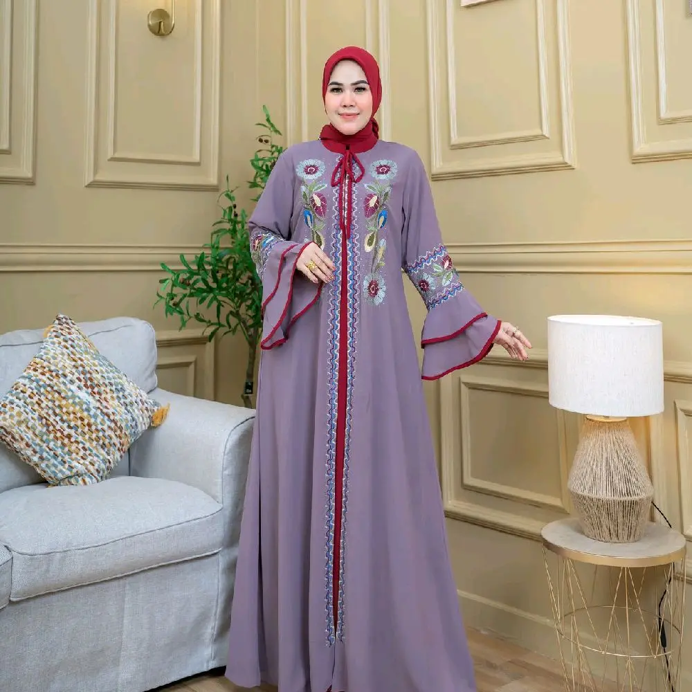 baju Muslim modern motif bordir// gamis lebaran 2025// gamis sultan// gamis mewah// gamis terlaris// gamis model kekinian// gamis viral// baju muslim wanita//baju muslim ceruty// segaman
