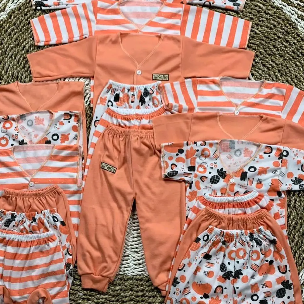 18 pcs setelan baju bayi newborn 0-3 bulan laki laki perempuan bahan katun nyaman Parsel