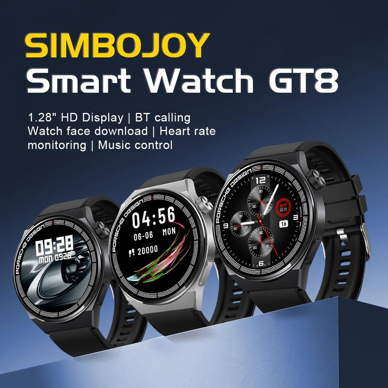 Simbojoy SmartWatch GT8 Anti Air Original Layar Terang 1.28''Pemantauan Tidur Alat pengukur langkah Jam Pintar  ZN025 1