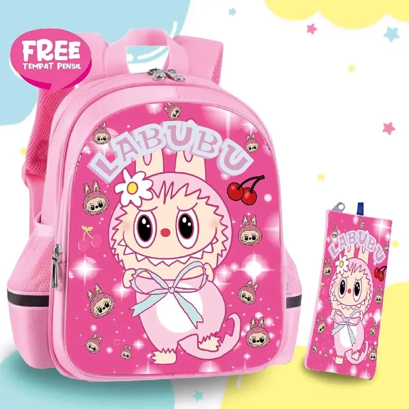 BISA (COD) BAYAR DI TEMPAT ,TAS SEKOLAH LABUBU TK SD PAUD PEREMPUAN TAS SEKOLAH TERLARIS, TAS SEKOLAH 2025 Fashion ransel Motif Anak 4