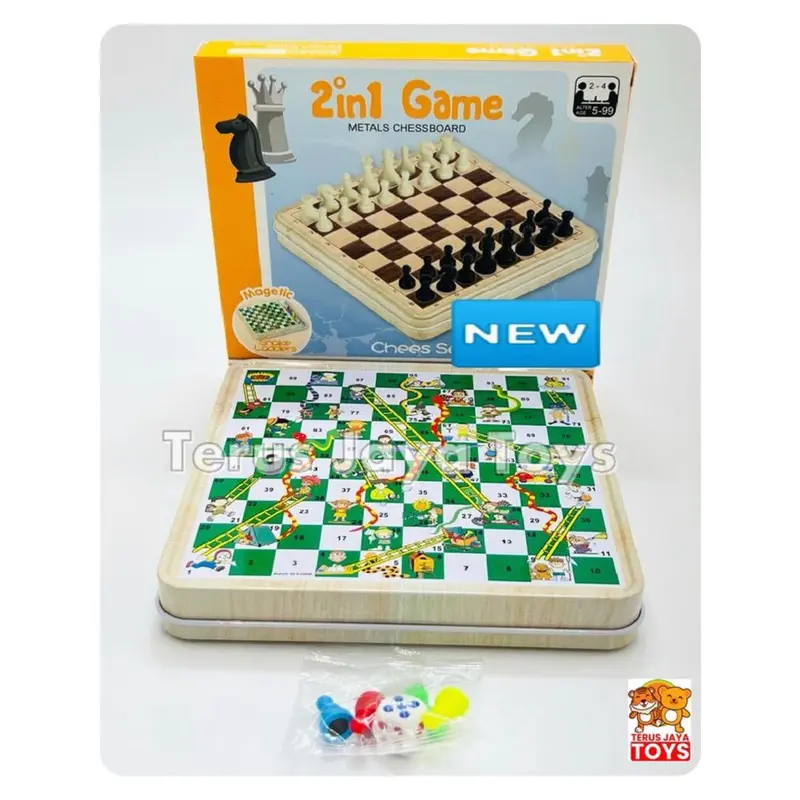 MAINAN ULAR TANGGA SNAKE & LADDERS / MAINAN CATUR 2IN1 7