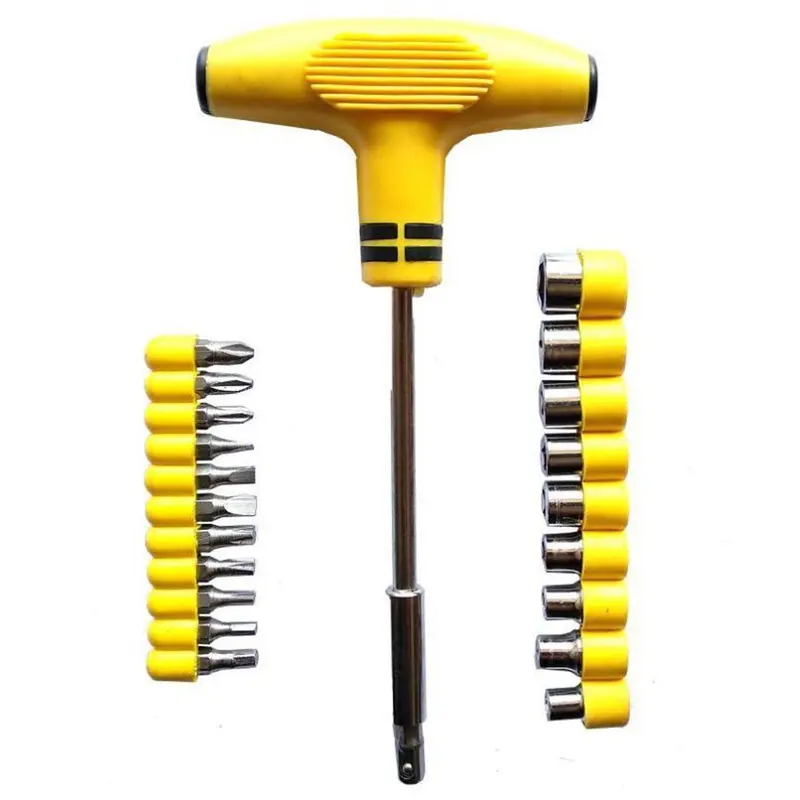 Kunci Sok Set 46 Pcs Socket Wrench Mata Obeng Dilengkapi Box Penyimpanan / Sok Wrench 27 Pcs , kunci 40 , kunci 10 , kunci 19 , obeng t Toolkit - Kunci Set Gagang Sok Shock Full Set Motor Rumah Gudang Dll 8