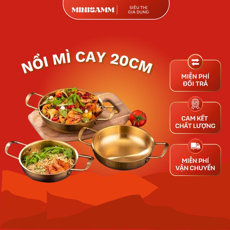Nồi Mì Cay Soup- Nồi Nấu Ăn MINI Bằng Thép Không Gỉ Phong Cách Hàn quốc 20CM