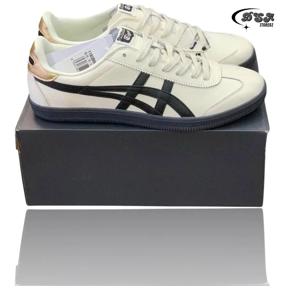 Sepatu 0ntska Tger Black White Gold Sepatu Sneakers Pria Wanita Anti Slip Model Terbaru