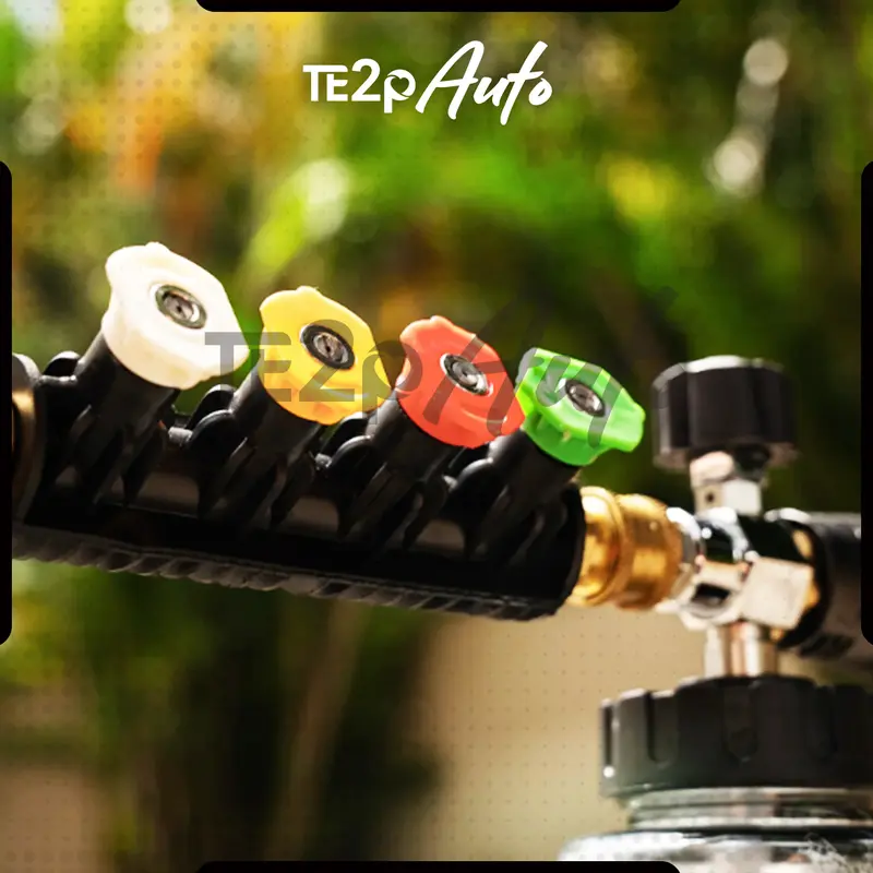 Te2p Auto Kepala Semprotan 1/4" Quick Release Adaptor 1Set Extension Wand Stick + Nozzle Tip 5Pcs Adaptor Kepala Semprotan Tembakan Gun Mesin Jet Cleaner High Pressure Wasser Steam Mesin Tenakanan Tinggi Quick Release Nozzle Sprayer Adaptor Stick Stik Rod 5