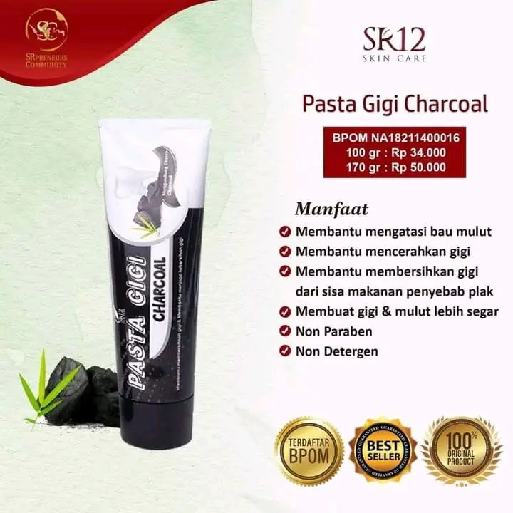 Pasta Gigi SR12 Herbal| Pasta Gigi Charcoal & Siwak & Sirih 2
