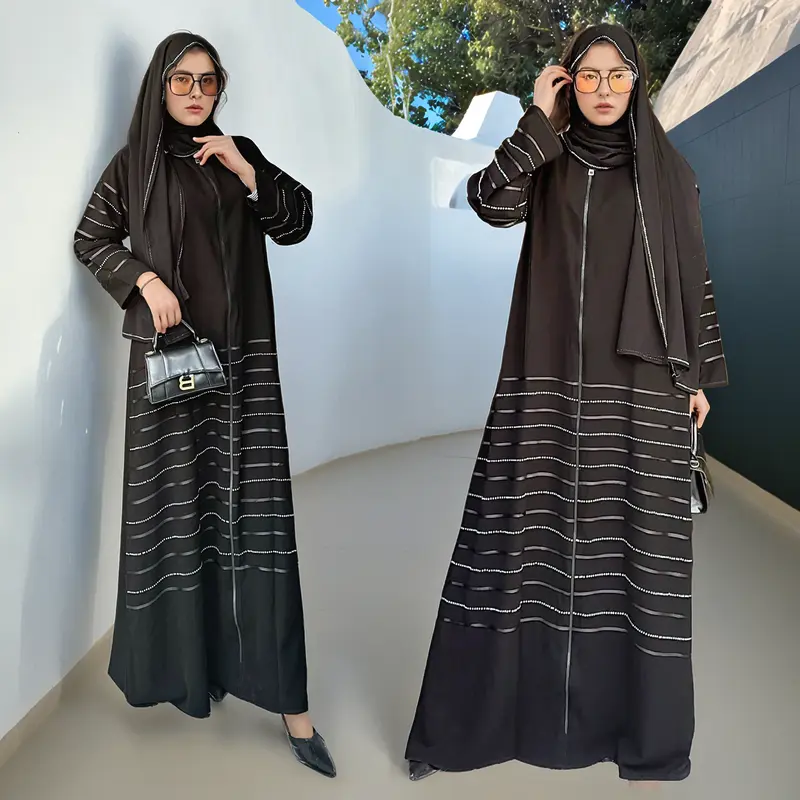 Abaya Dubai Jetblack Gamis Syari Model RimpeL - Muslim DUBAI RAECA ELEGANT Dress 7
