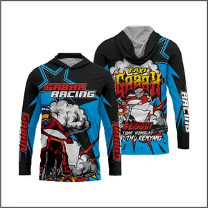Kaos Jersey GABAH RACING Hoodie Kupluk Tali Full Print Bahan Adem Terbaru