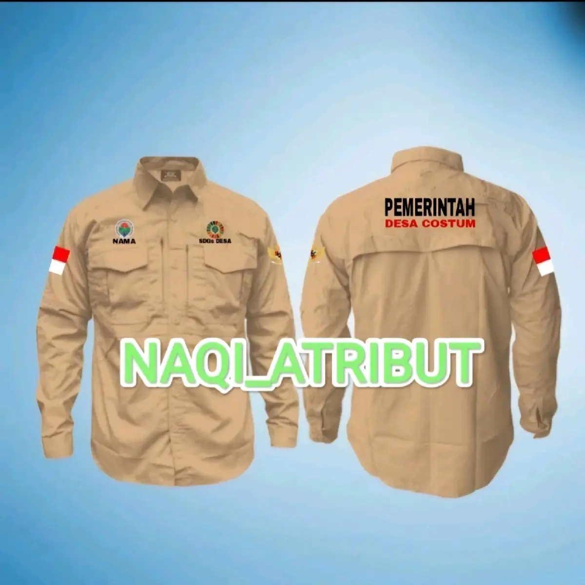 KEMEJA LENGAN PANJANG DESA KEMEJA  PEMERINTAH DESA BORDIR TIMBUL BORDIR 3D BISA COSTUM SESUAI NAMA DAN PEMKAB