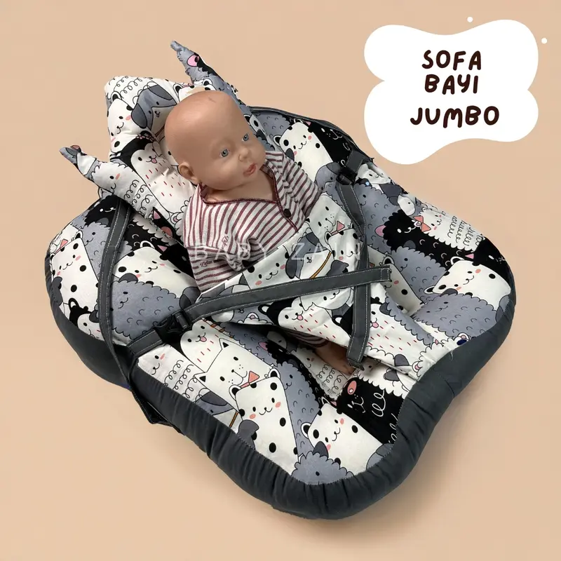 Sofa Bayi Jumbo Multifungsi Dilengkapi Safety Belt | Sofa Bayi Duduk | Sofa 3 in 1 | Sofa Empuk | Sofa Free Bantal Peang | Sofa tidur | Sofa baby newborn 5