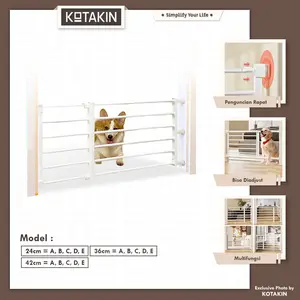 Pagar Pintu Pengaman Bayi Penghalang Tangga Anjing Hewan Peliharaan Buka Tutup Portable