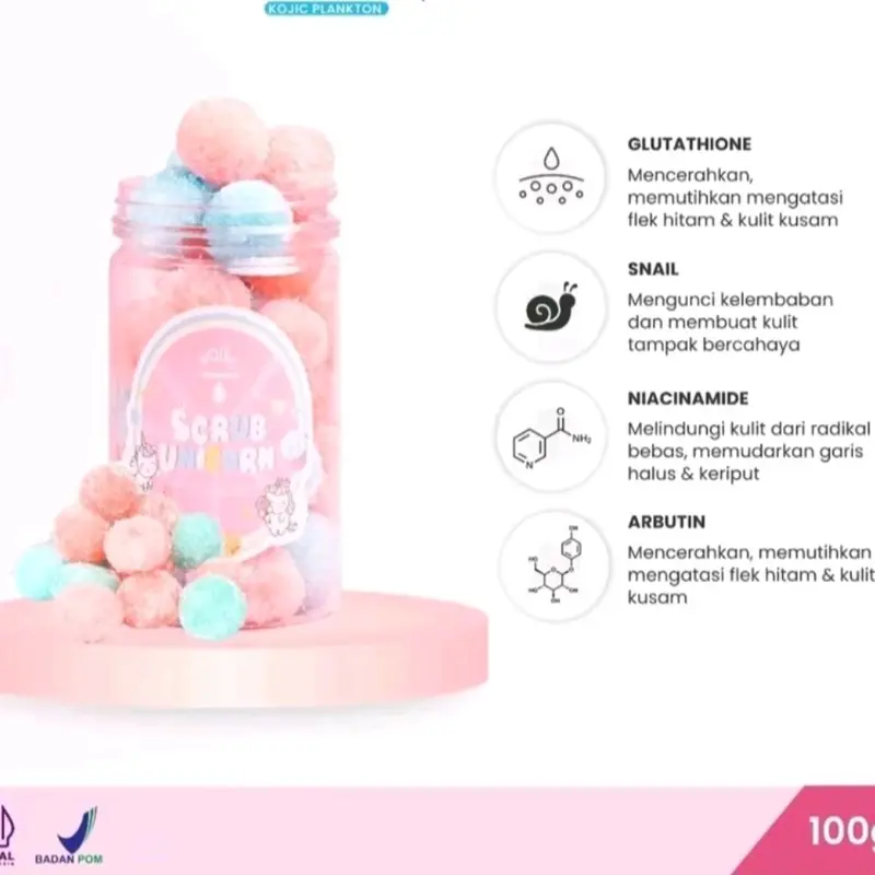 KOJIC PLANKTON UNICORN SCRUB 300g (LIMITED STOK) Perawatan Kulit Tubuh 2