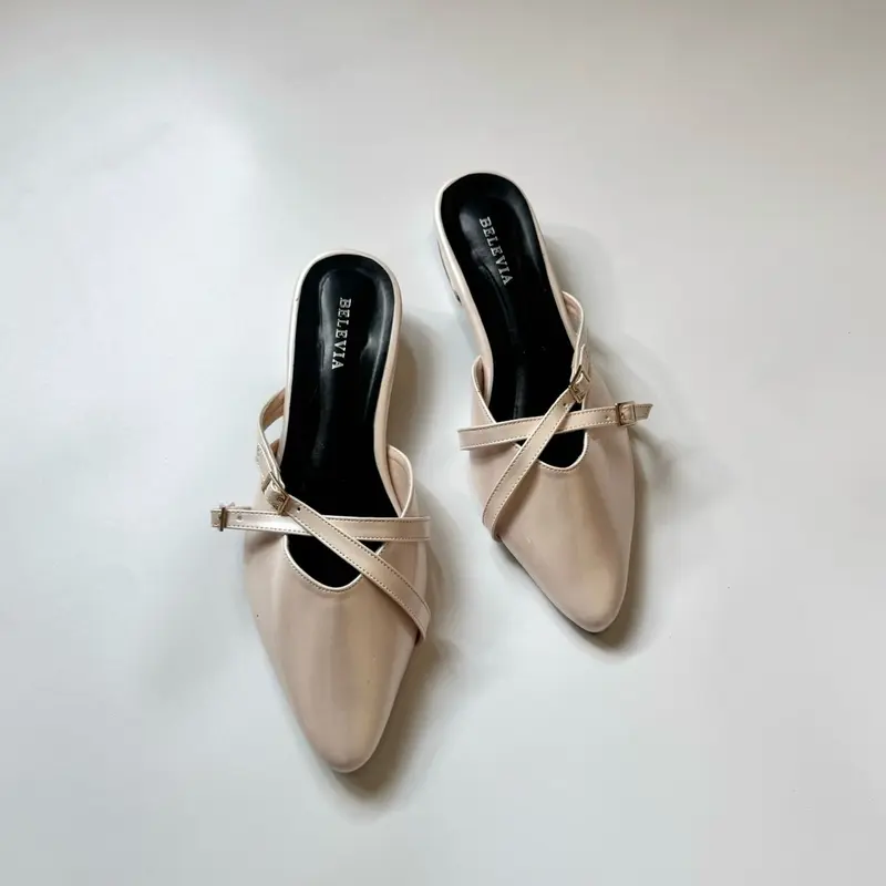 BELEVIA | Shiny Sandal Mules | Sandal Wanita Shoes 2