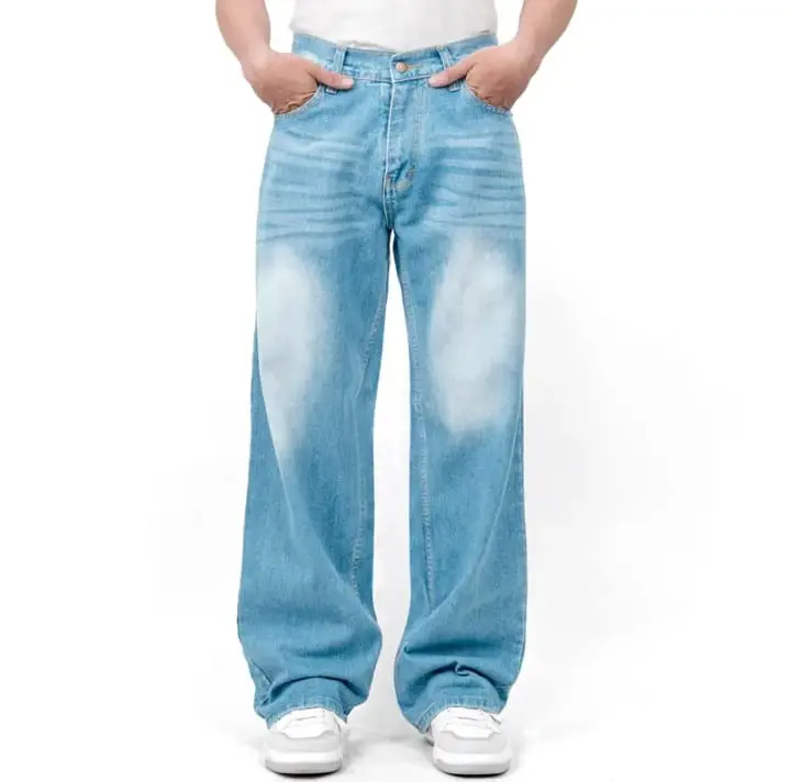 Celana Jeans Pria Panjang Snow Black - Celana Jeans Korea Style Original Loose Starlight Santai Fit Straight Denim Biru Stretch Standar Hitam Dark Slim