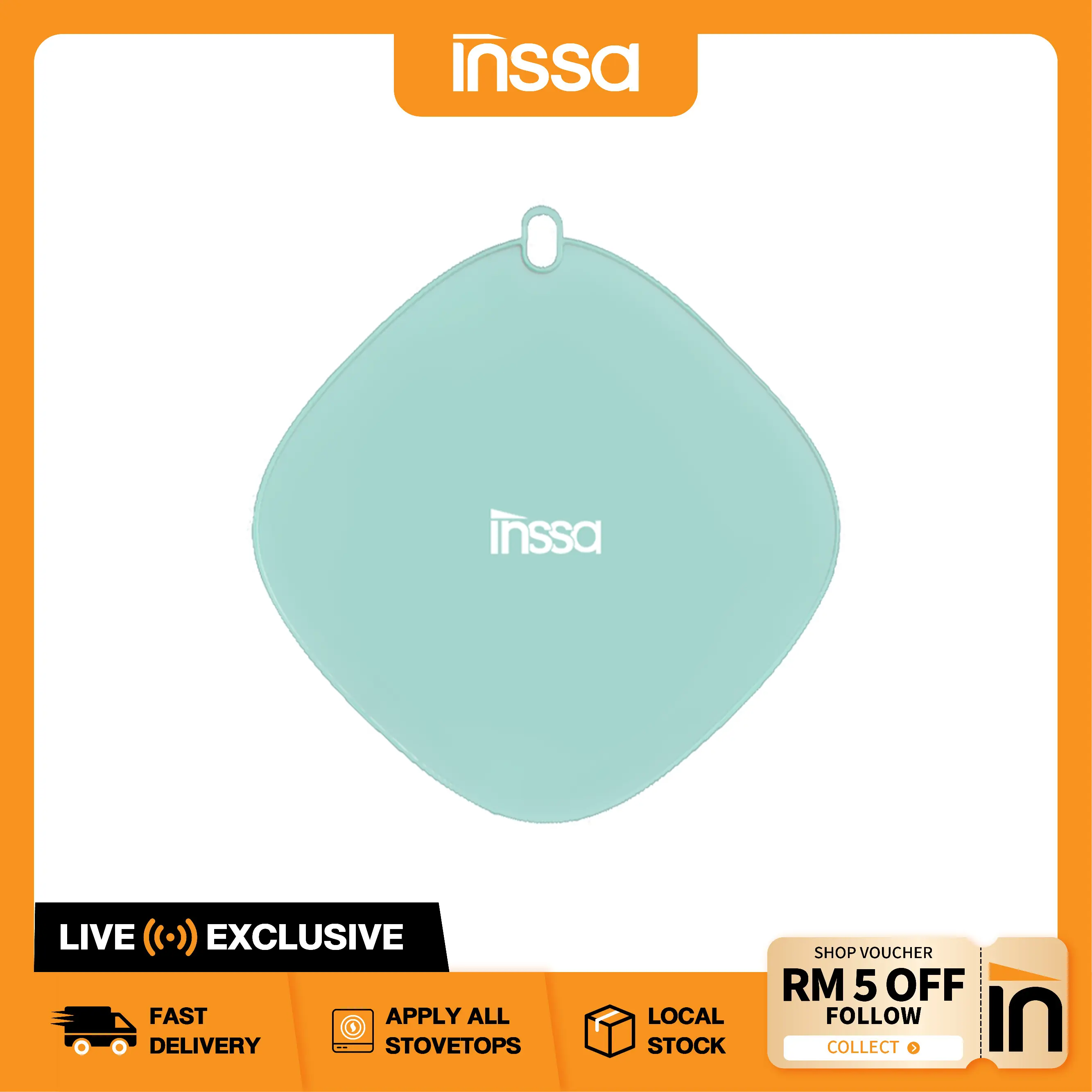 【LIVE EXCLUSIVE】INSSA Silicone Placemats Non-slip Thermal Insulation Anti-scalding Easy Cleaning