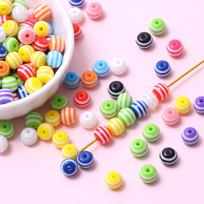 Product Introduction of Manik Resin Warna Pelangi, Bulat, Saiz 6mm, 8mm, 10mm, Warna Pastel, Sesuai untuk Membuat Subang dan Gelang 4