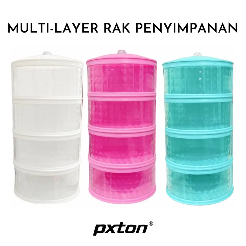 COD - PXTON - Multilayer Rak Plastik Penyimpanan Tempat Makanan / Food storage 4 susun / tudung saji / tudung saji 4 susun / tudung saji 5 susun / rak / tudung saji multifungsi / rak dapur / dapur / perlengkapan rumah / peralatan makan / makanan Diamond 1