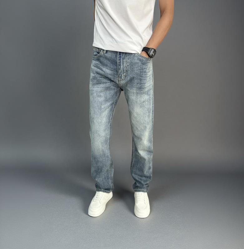 Quần Jean Nam Xanh Nhạt Wash Bạc Form Suông Phù Hợp Đi Làm Đi Chơi 022 - MR NHA