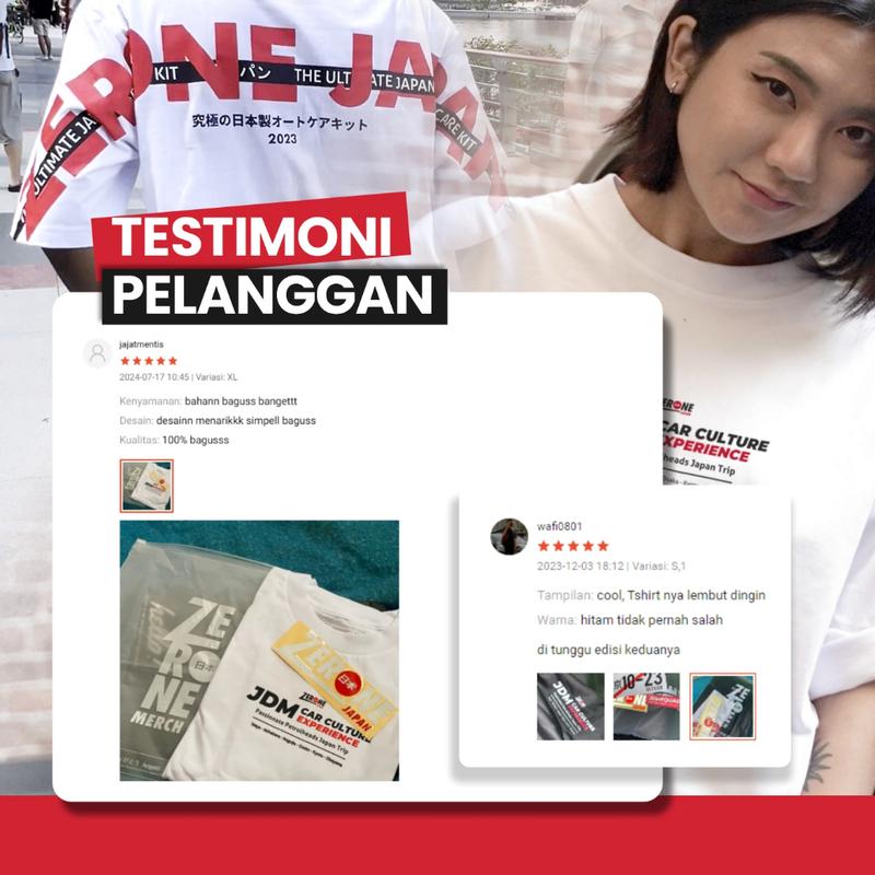 Zerone T-Shirt JDM 1st Edition Putih Oversize Kaos Oblong Distro Lembut Baju Atasan Pendek Polos Pria Wanita Katun Combed Dewasa Surfing Sablon Cowok 9