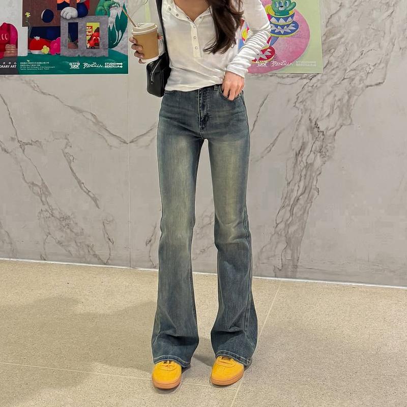 Highwaist Stretch Cutbray Pocket Jeans Hangout Celana Panjang Wanita Melar Nyaman 8