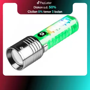 Suksestech Senter Transparant Waterproof Zoom In Out 8 Mode Cahaya IPX 5 -Senter-520A