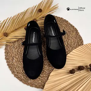 Blackpanda MJ Gemini Polos Black 2-40 sepatu teplek flatshoes wanita