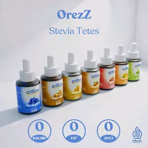 OrezZ Stevia Dropper Tetes & Sirup 0 Kalori 0 Fat 0 Gula Pemanis Bebas Gula Ideal untuk Diet dan Diabetes Halal