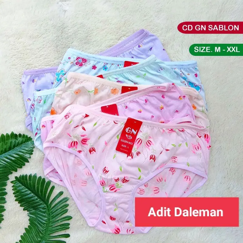 6 PCS CD GOLDEN NICK sablon termurah | CD GN 937s motif sablon bunga jumbo bahan Katun Lucu Seksi Nyaman Maxi