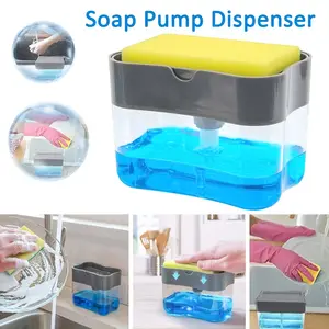 BONUS SPONS DISPENSER SABUN DAPUR CUCI PIRING PUMP Sabun Spon Manual TEMPAT SOAP WADAH Tangan Plastik